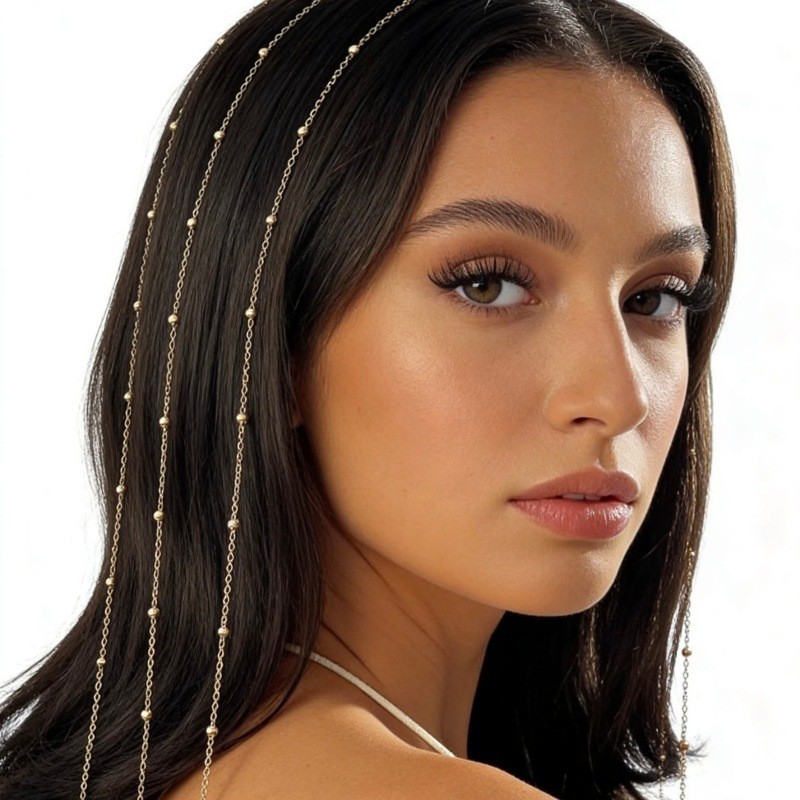 Viviane acessórios de venda quente moda único Metal borla bandana Headwear corrente acessórios para o cabelo cabeça corr