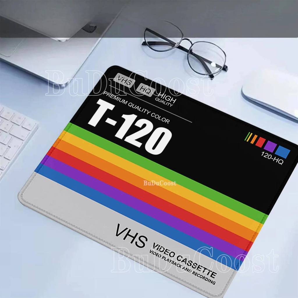 Tamanho Pequeno Estilo Retro VHS HD Impressão Mousepad Jogos overlock Teclado Mouse Pad Computador Acessórios De Escritó