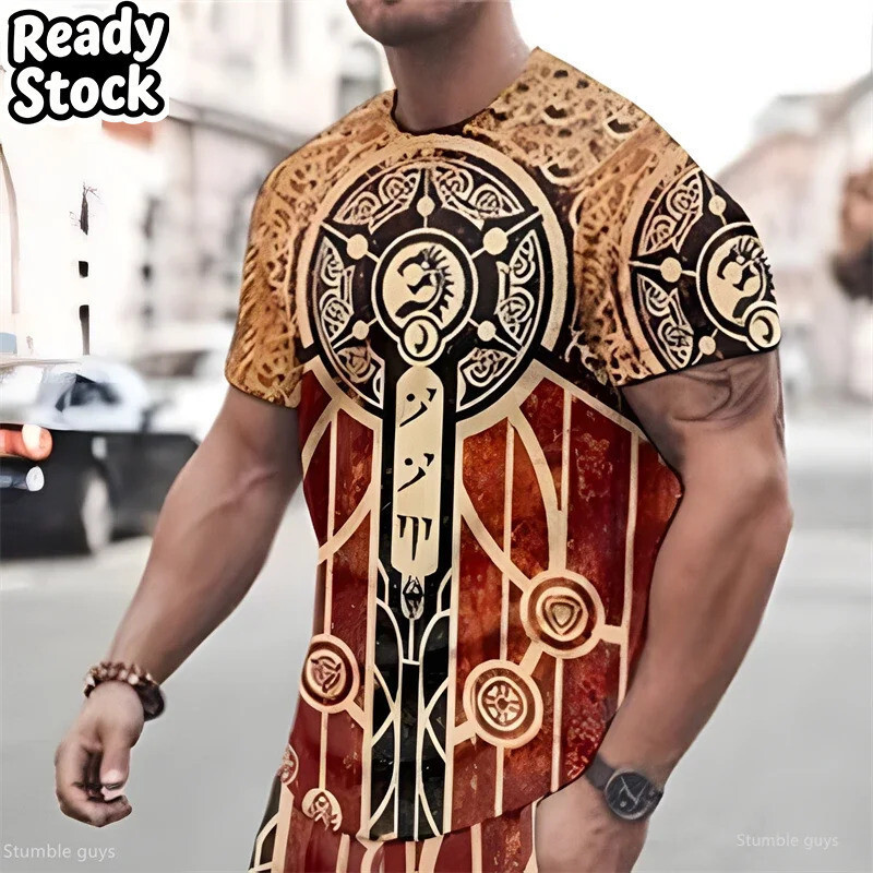 Verão Masculino Tamanho Grande Streetwear Camiseta Retro Gráfico Solto Manga Curta Respirável Leve Oversized Topos
