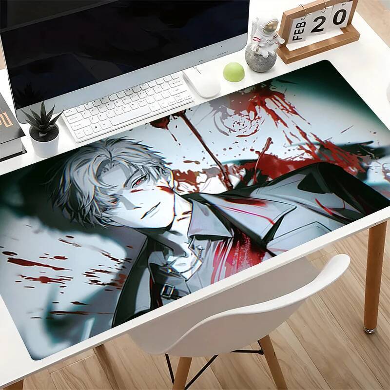 Mouse Pad De Computador Anime Jogadores De Jogo Tapete De Mesa Estendido Acessórios Para Laptop XXL Teclado L-love E Síl