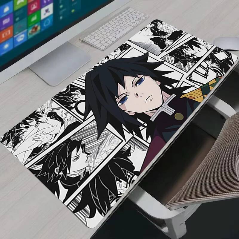 Mouse Pad XXL Gamer Anime Grande PC Gabinete Tapete De Borracha Tomioka Giyuu Deskmat Acessórios De Jogos De Computador