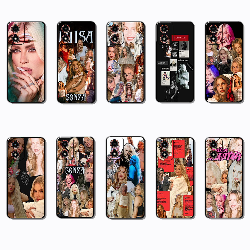 Capa De Telefone Preta Macia E Elegante Para Motorola Moto G04 G04S G05 G15 G35 