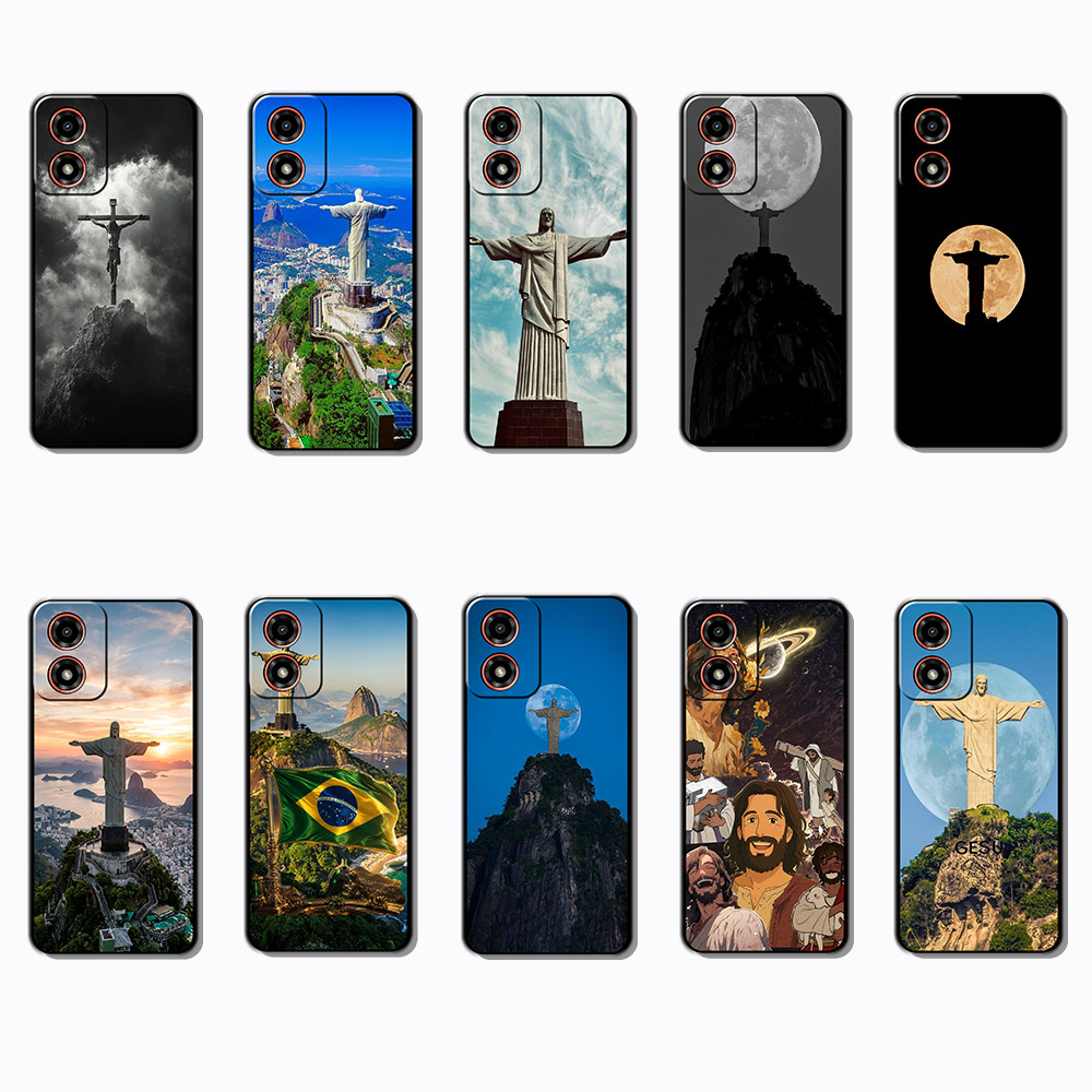 Capa De Telefone Preta Macia E Elegante Para Motorola Moto G04 G04S G05 G15 G35 