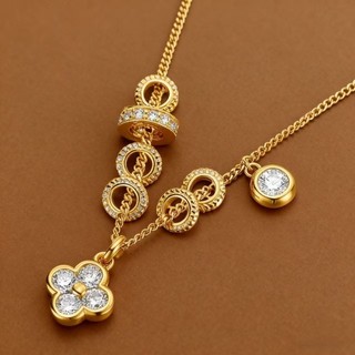20 colar estilo Medieval Passepartout correndo anel flor colar luz luxo High-End clavícula corrente Retro elegante
