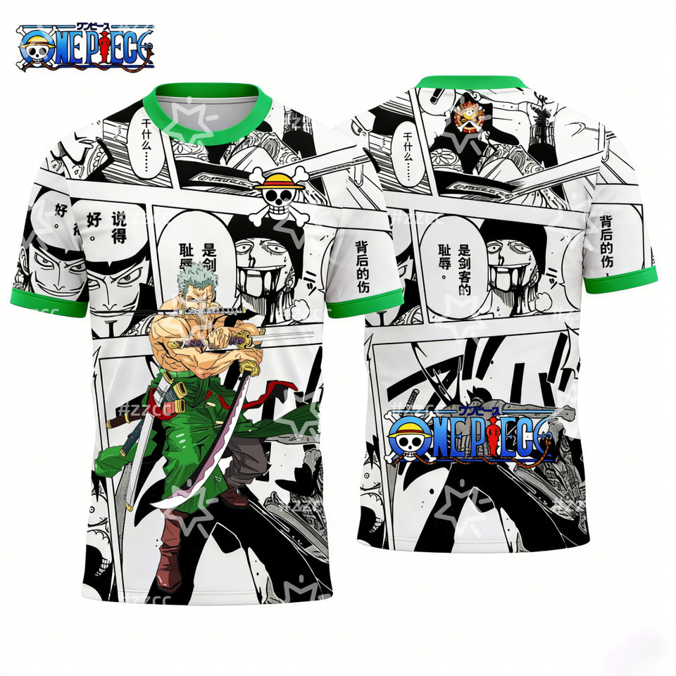 Camiseta Gráfica De Quadrinhos De Uma Peça Zoro Esportes Lazer Seco Rapidamente Masculina Roupas Adultas Feminina