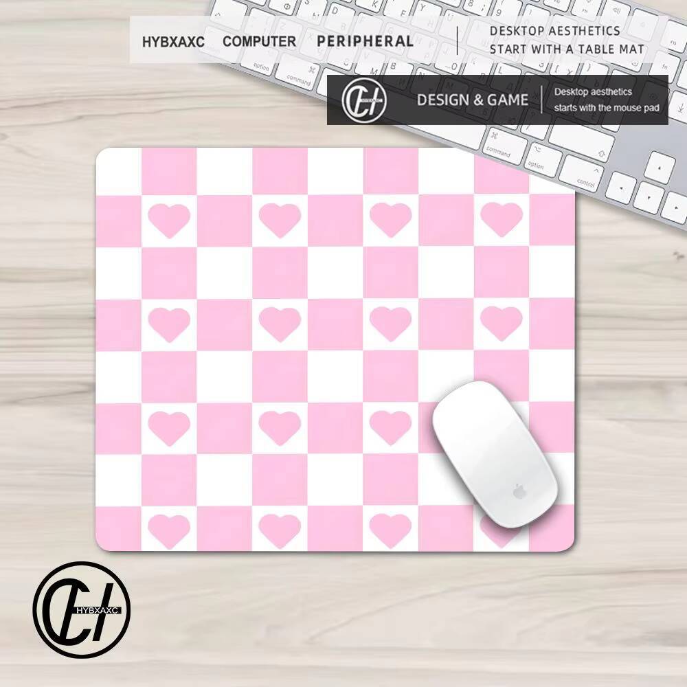 Impressão HD Café Amor Coração Acessórios De Jogos Portátil Mousepad Rosa Borracha Anti-skid Teclado Tapete Computador E
