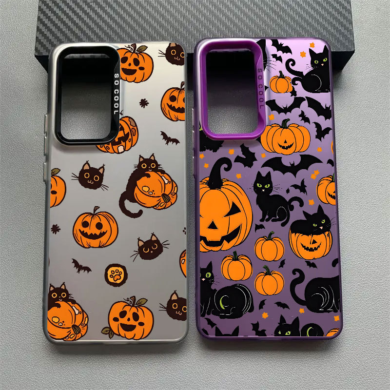 Capa De Telefone Morcego De Abóbora De Gato De Halloween Para Samsung A57 A56 5G A37 A36 A27 A17 A07 A54 A55 A35 A34 A32