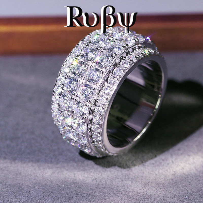 Ruby * Hip Hop anel rua masculino feminino na moda Super piscando meio anel de diamante acessórios moda anel de dedo ind