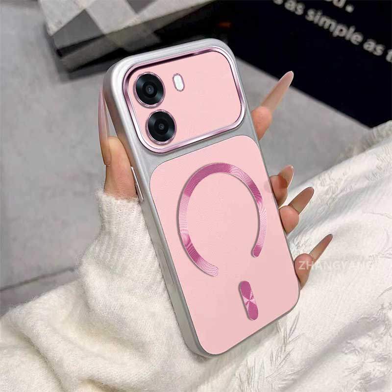 Capa Para OPPO A6X 4G A6X 5G Novo material De Couro De Janela Grande De Telefone Com Sucção Magnética Cor Estética desig — imagem 2 de 2