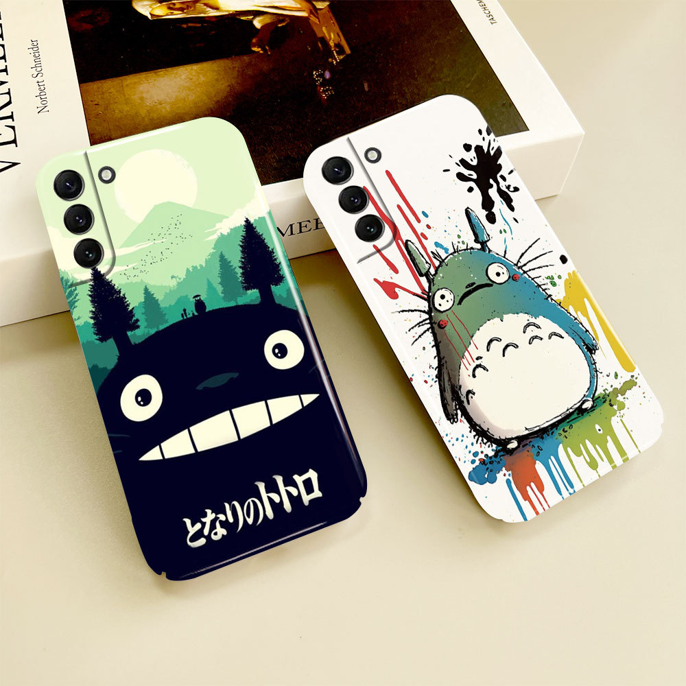 Capa De Telefone Preta Totoro 084B Para Samsung A20 A23 A50S A52 A14 A15 A16 A21 A22 A24 A25 A26 A30 A10S A11 A12 A13 4G