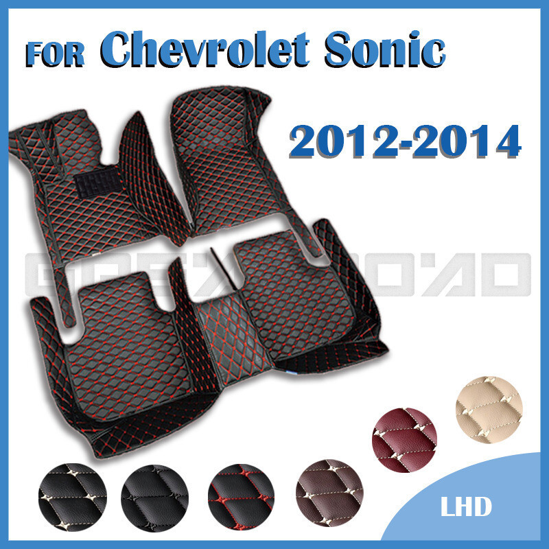 Tapetes De Couro Sintético Para Carro , Chevrolet Sonic 2012 2013 2014 , Almofadas Personalizadas Pés , Capa De Tapete ,