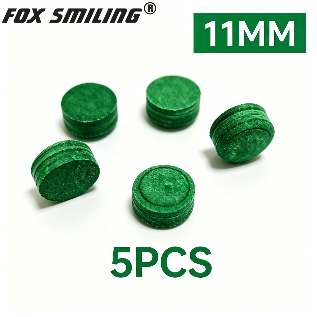 FOX SMILING 2/5PCS 11mm Dicas Para Tacos De Bilhar , Cabeças De Taco De Sinuca Verdes Com Dureza M De 5 Camadas-Pré-Form