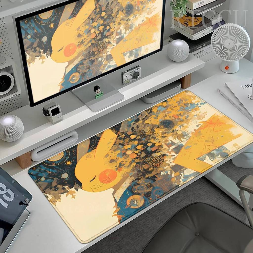 Mouse Pads P-Pikachu Lock-edge Tamanho Grande Acessórios De Jogos Computador Gamer Teclado Tapetes De Mesa Borracha Anti