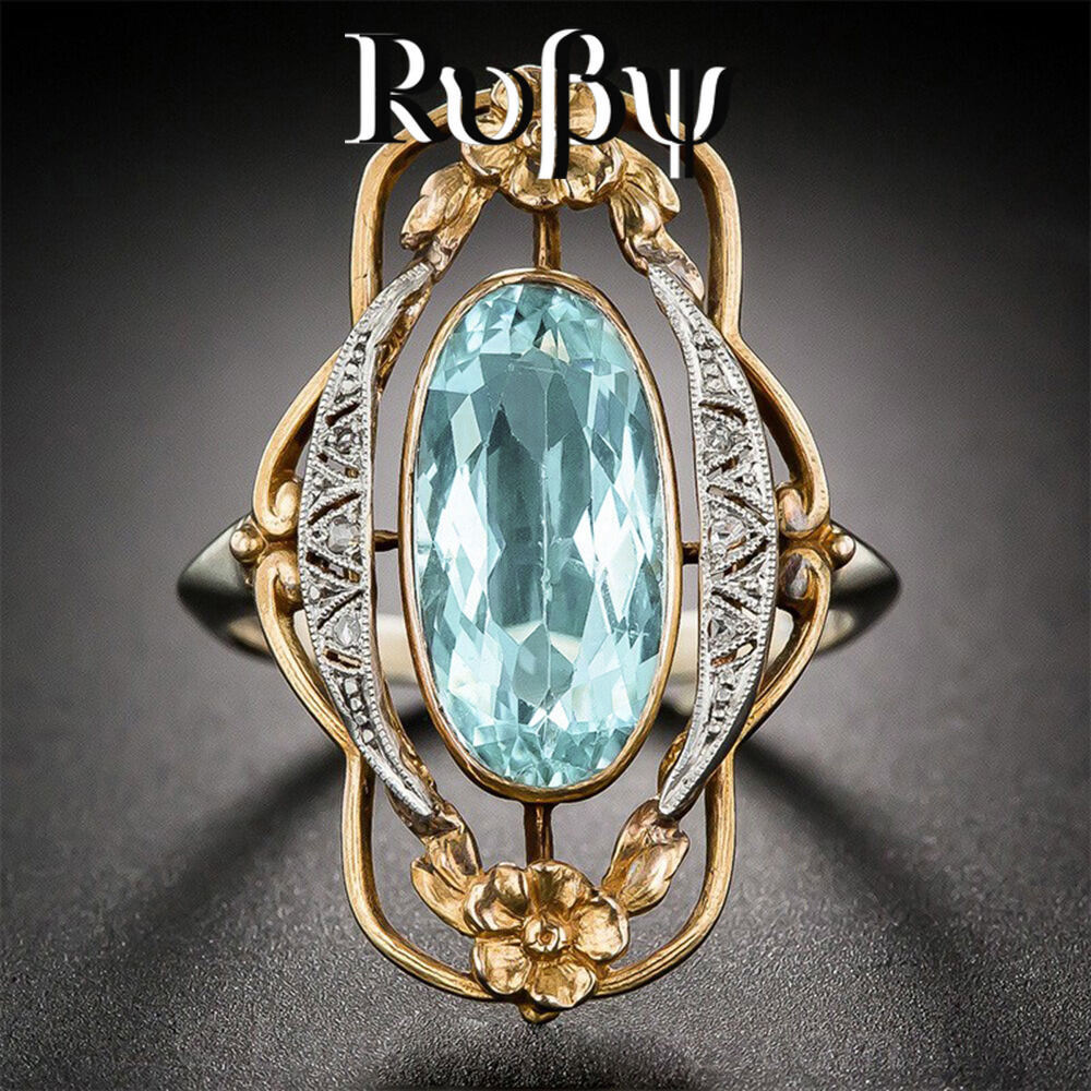 Rubi * novo estilo acessórios de mão Retro estilo palácio oco flor anel moda zircão anel acessórios