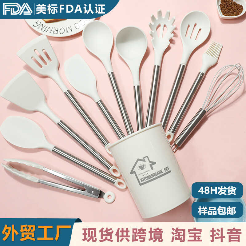 Espátula de silicone colher de sopa conjunto de 12 peças panela antiaderente espátula de silicone conjunto de utensílios