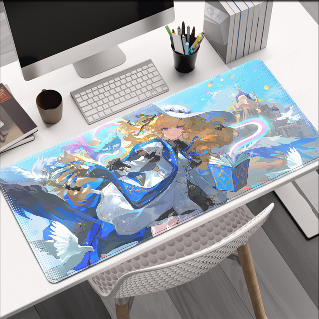 Anime Mouse Pad Antiderrapante Acessórios De Jogos Kawaii Tapete De Mesa De Computador Gamer Teclado Estendido Wuthering