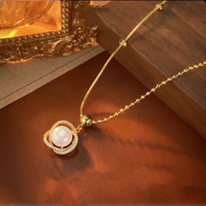 20 colar na moda colar de pérolas Retro temperamento simples Micro-incrustado cheio de diamante nicho Design High-End cl