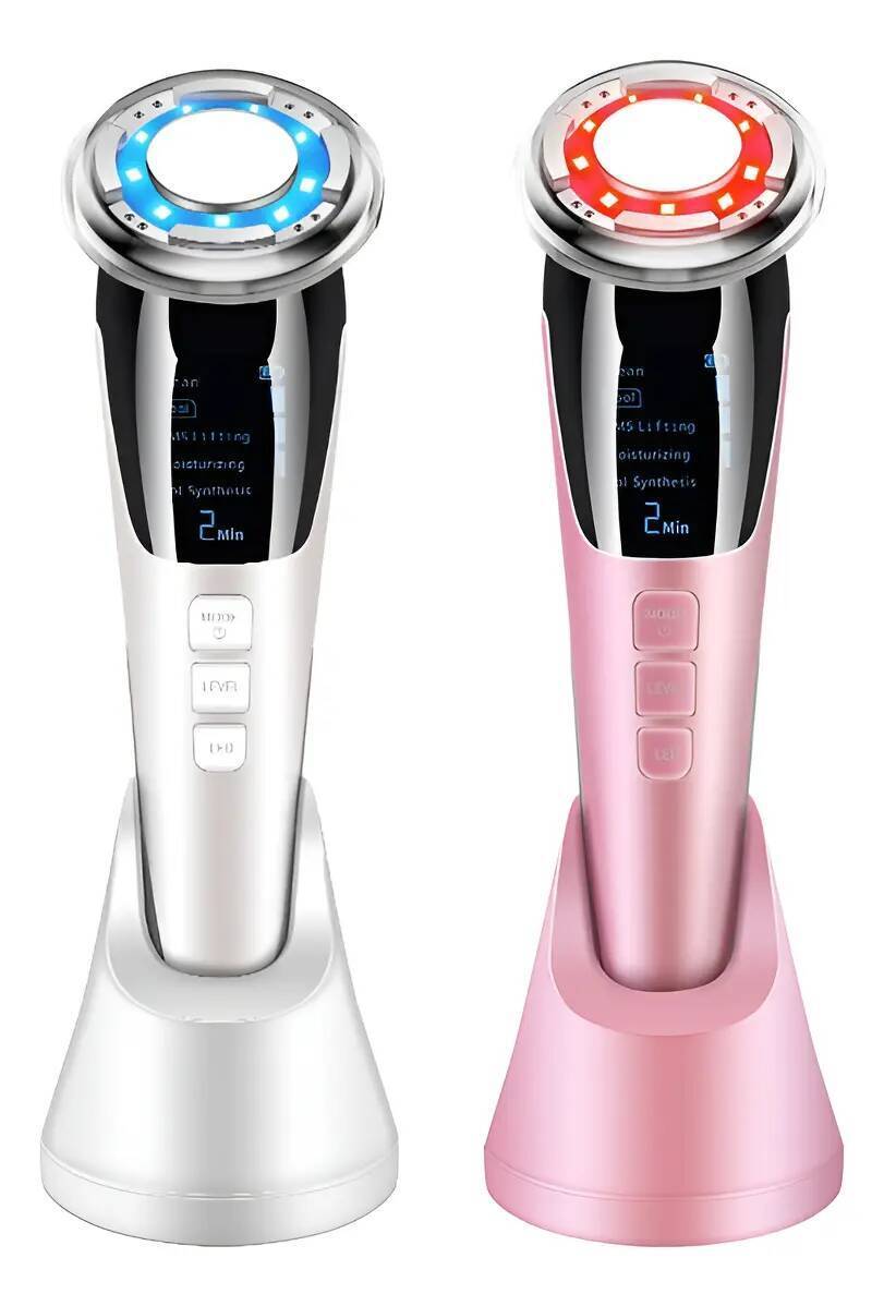 Aparelho Facial LED 6 Cores para Limpeza e Rejuvenescimento da Pele