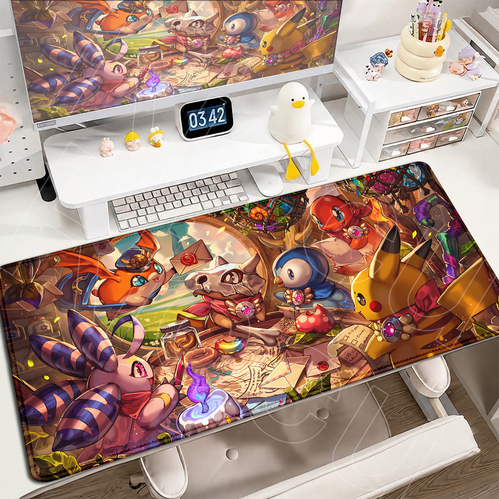 P-Pokemons PC Tapete De Escritório Kawaii Cubone Grande Mousepad E-sports Acessórios De Jogos Teclado De Computador Mesa