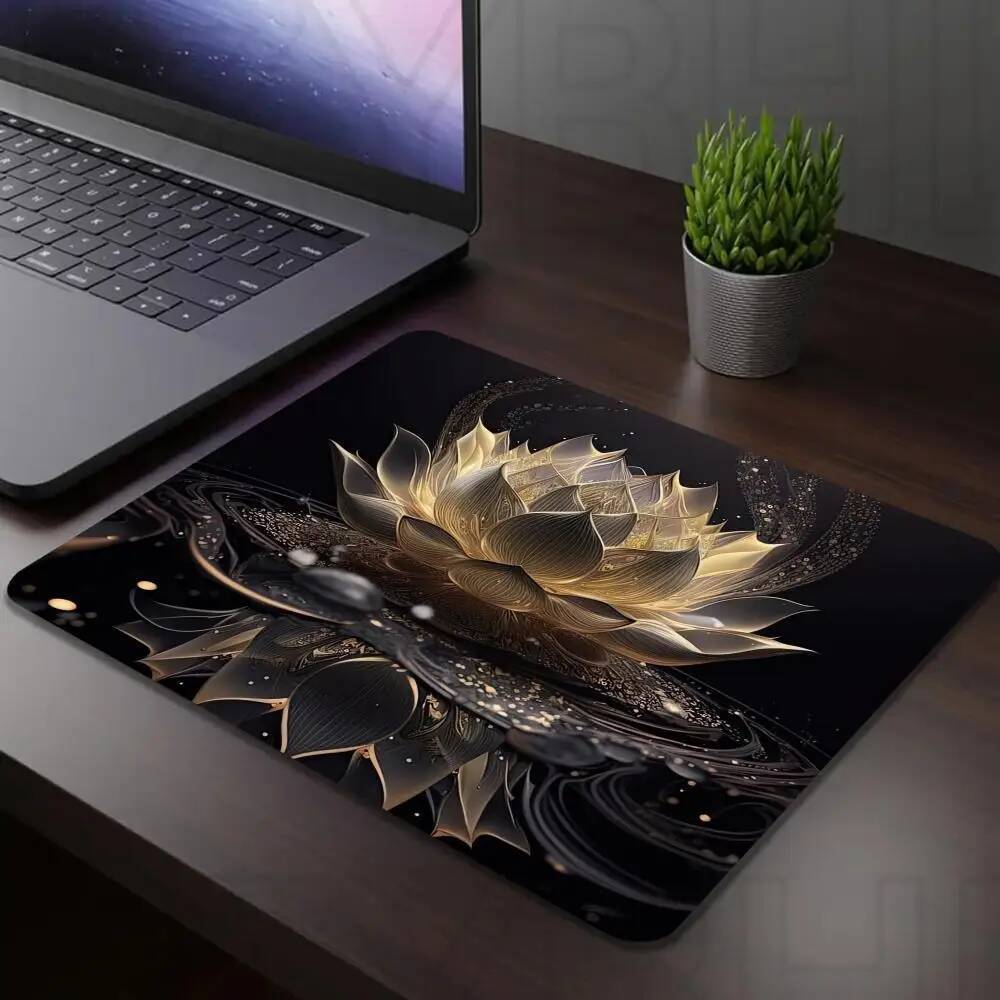 Preto Lótus Mouse Pad XS Gaming Borracha Tapete De Mesa Do Computador Antiderrapante Acessórios Escritório Teclados Tape