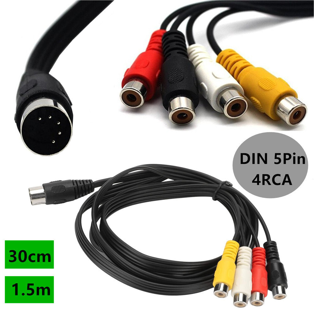 5 núcleos DIN para 4rca fêmea lótus antigo equipamento de áudio cabo adaptador 4rca lotus Jack cabo de áudio