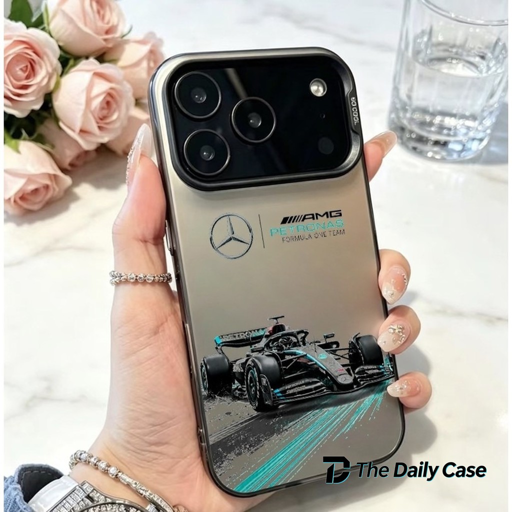 Capa Anti-quedas Estampa Carro de corrida Mercedes-Benz para iPhone 11 12 13 14 15 16 17 Pro Max 14 Plus 15 Plus