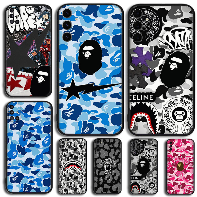 Para Samsung A01 Ue A02 M02 A03S A03 Core 164mm 166mm A04S A04E A04 A05 A05S A06 bape 7Y20 Preto TPU Capa De Telefone De