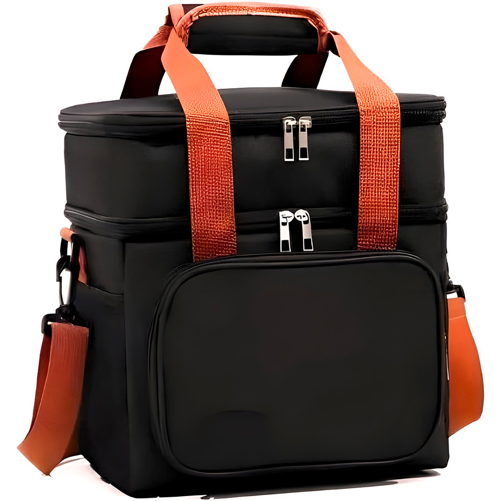 Bolsa Marmita Térmica Lancheira Faculdade Trabalho Cor:Preto
