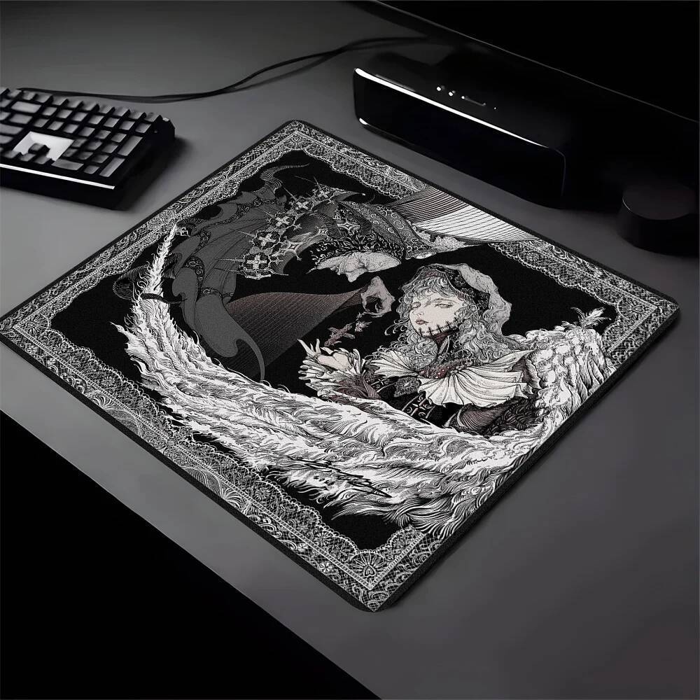 Pequeno Escritório Mouse Pad Acessórios De Jogos Preto E Branco Fantasma Computador Careta Mausepad Tapete De Mesa Mouse
