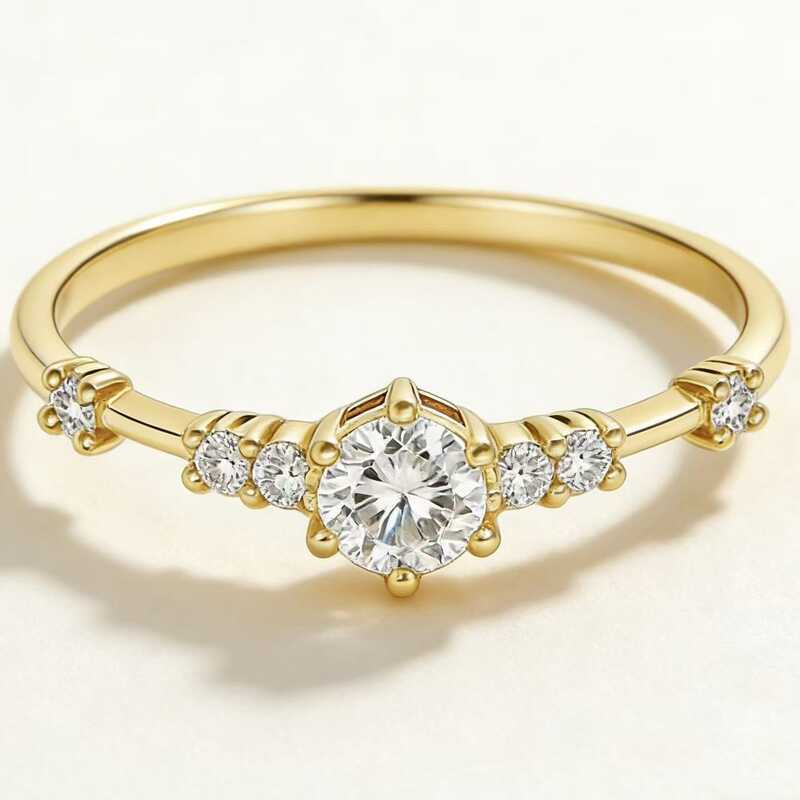 Lindos anéis 7 pequenos diamantes requintados anéis pequenos estilo japonês fresco estilo agete anéis anel jóias present