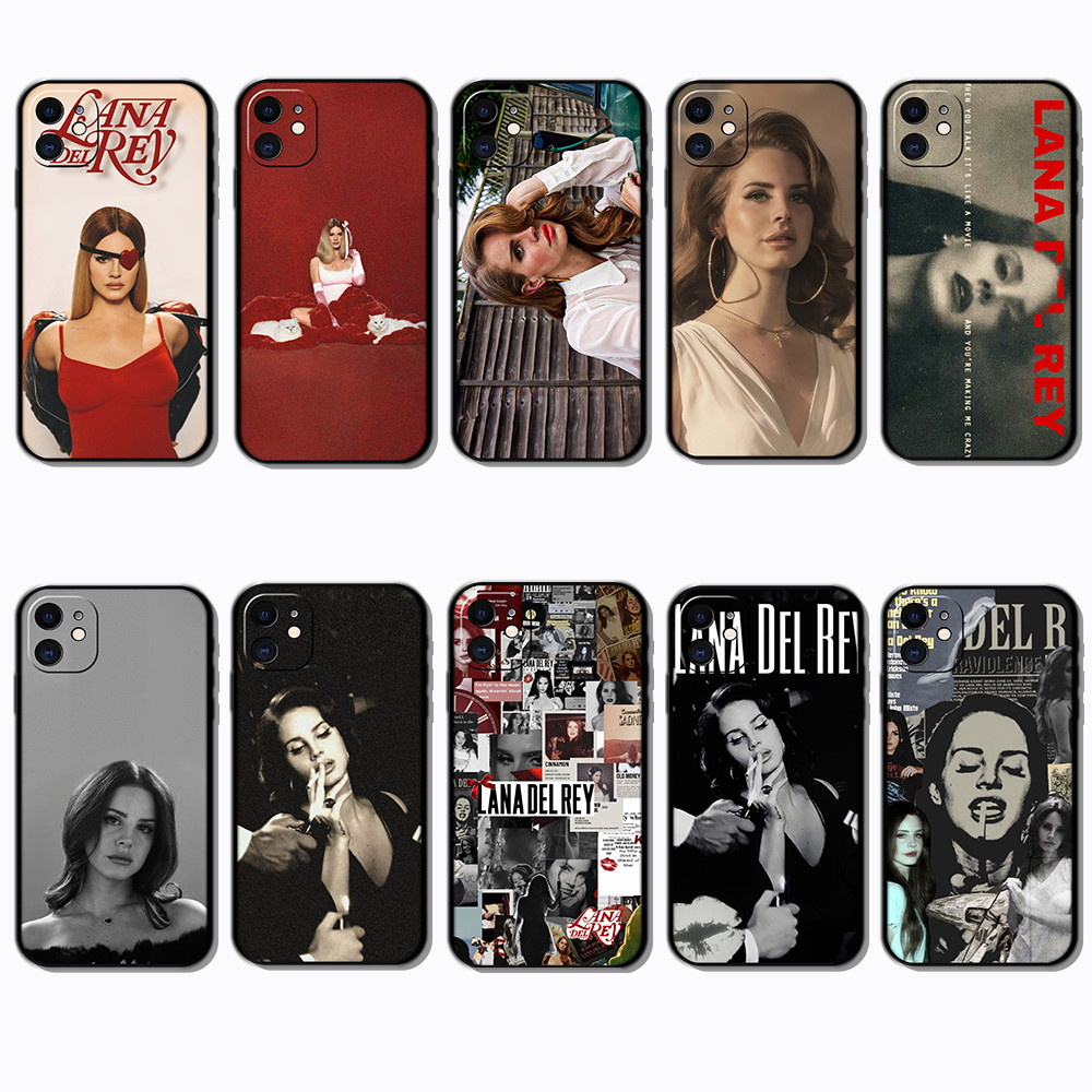 Capa De Telefone Preta Macia E Elegante Para iPhone 11 11Pro 17 Air Pro Max Lana del rey caseg