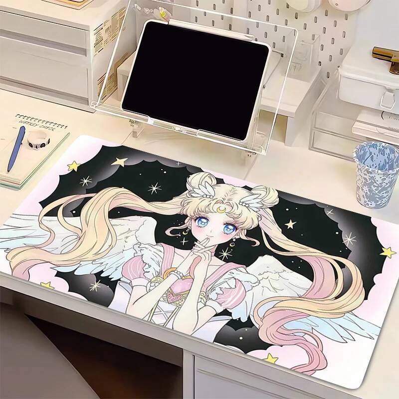 kawaii magical girl Mouse Pad S-Sailor Moons anime Acessórios De Jogos Tapete De Mesa De Computador Gamer Teclado Antide