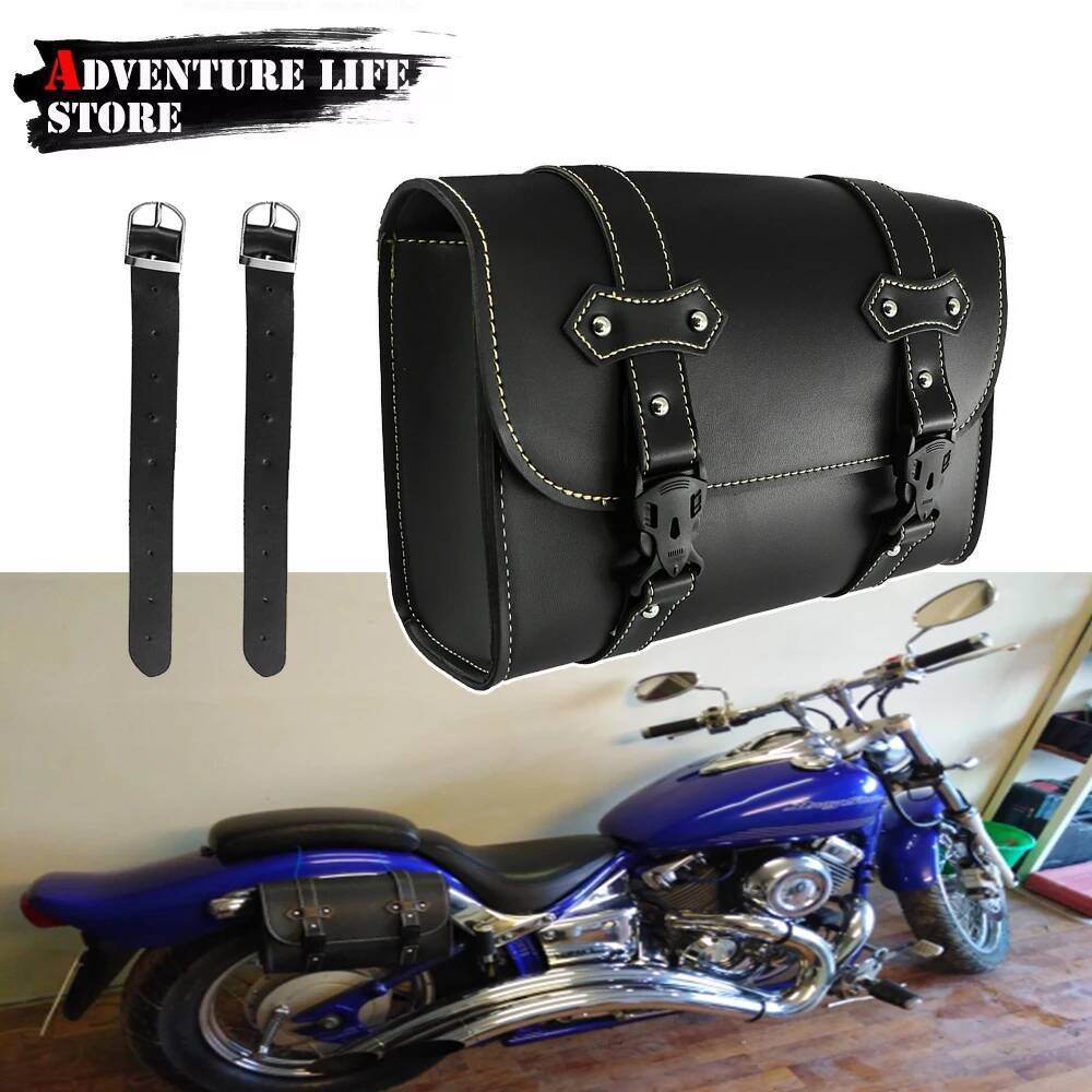 Alforje Lateral De Couro PU Para Motocicleta , Bolsa De Ferramentas De Armazenamento Harley Sportster XL883 XL1200 XL 88
