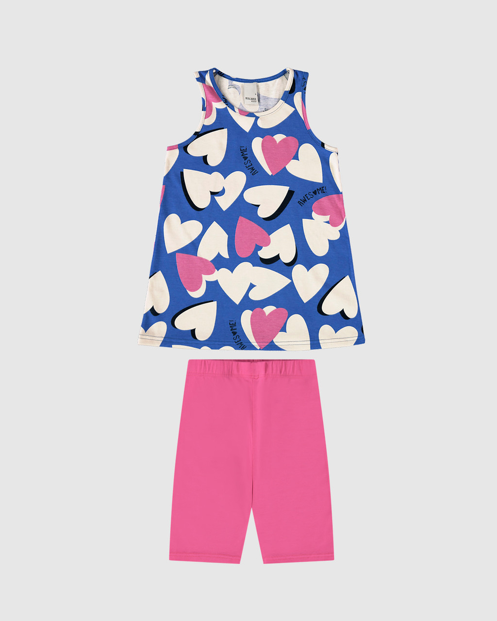 Conjunto Menina Regata Estampada E Bermuda Em Algodão Malwee
