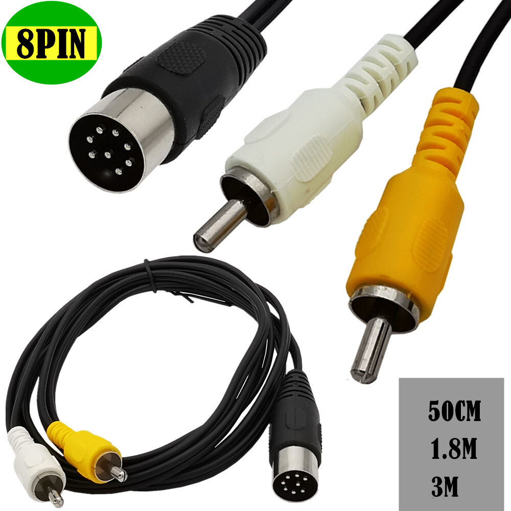 Grande din 8Pin macho grande din 8p para 2RCA Lotus instrumento Musical áudio antiquado equipamento de áudio cabo adapta