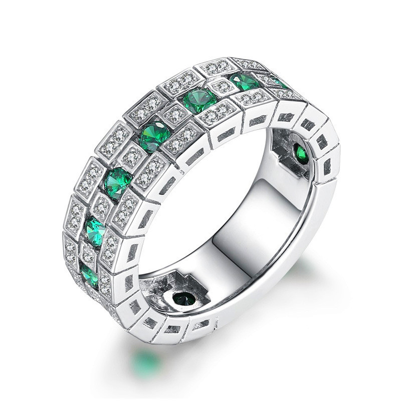 Ruby * 2026 Nicho Design Anel Masculino Retro Cheio de Diamante Versão Ampla Anel Unissex Anel Dominador Anel de Dedo In
