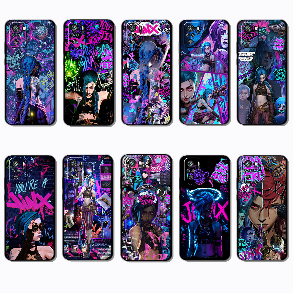 Capa De Telefone Preta Macia E Elegante Para Xiaomi Redmi Note 10 10S 11 SE 10T Poco M3 M5S Pro League of Legends caseg