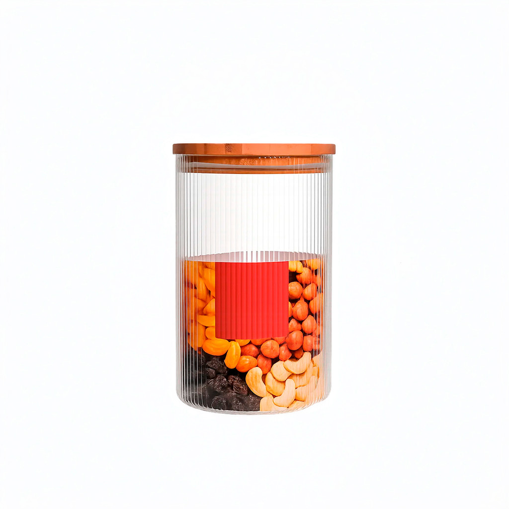 JS Pote Mantimentos 1300ml Vidro Bambu Utilidade Alimentos