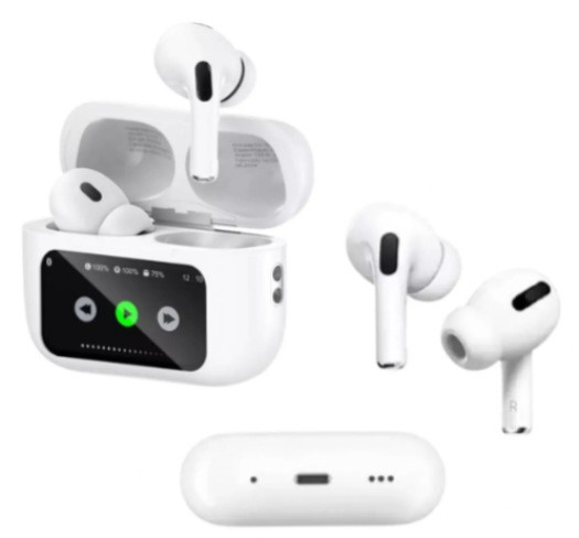 fones de ouvido sem fio A9 Pro Bluetooth 5.4 com ANC e microfone embutido, tela touch LED