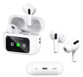 fones de ouvido sem fio A9 Pro Bluetooth 5.4 com ANC e microfone embutido, tela touch LED