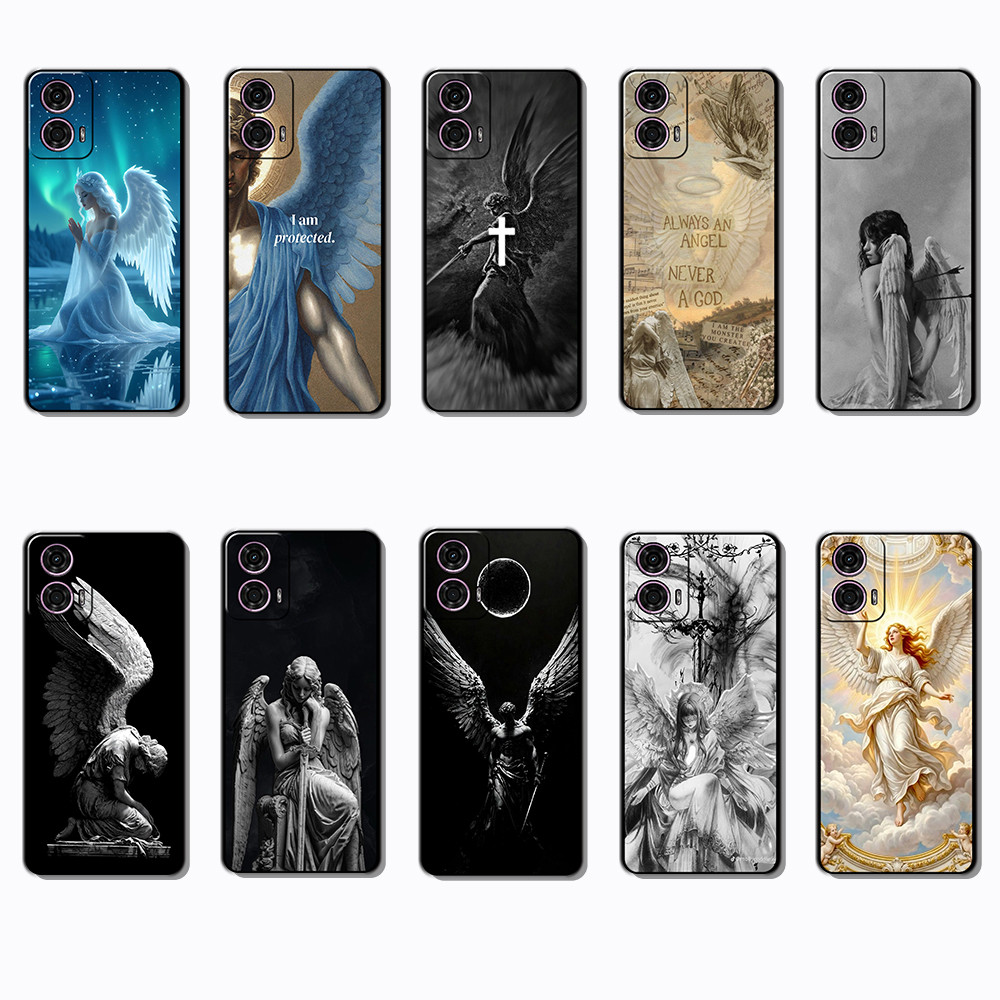 Capa De Telefone Preta Macia E Elegante Para Motorola Moto G24 G34 G85 G45 S50NE