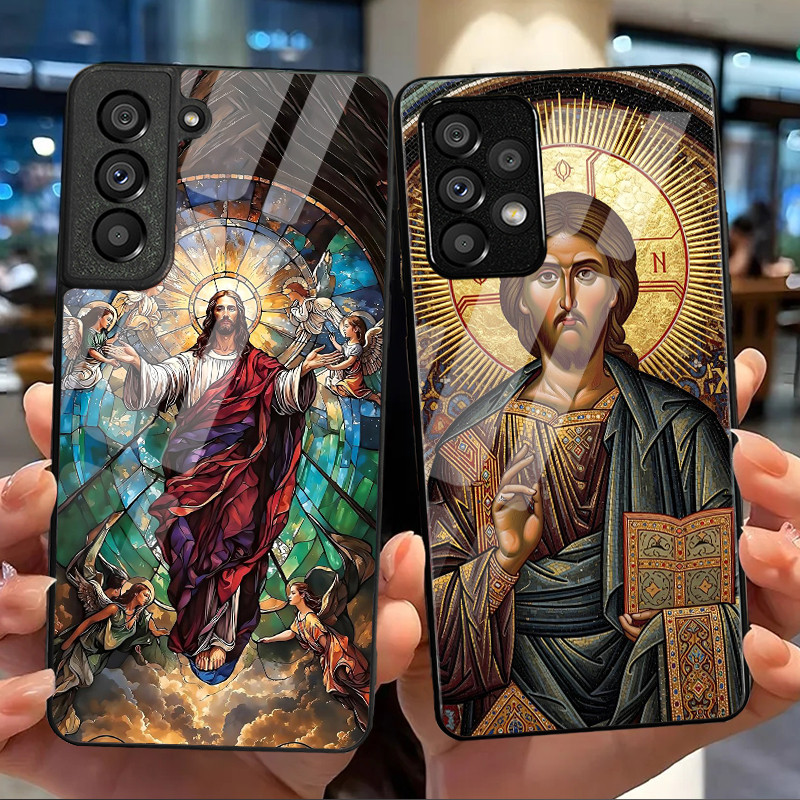 Jesus Cristo 01 Caso De Telefone Vidro Para Samsung Galaxy S20 FE S20 Plus S21 S22 S23 S23 S24 S25 S26 Ultra Capa