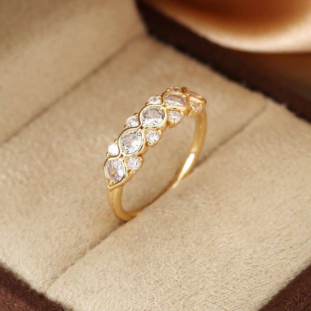 VIVIANE Nicho Design Simples Elegante Anel de Diamante Elegante Estilo Legal Anel de Diamante Anel de Alta Qualidade