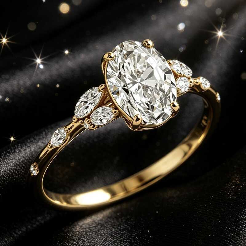 Lindo anel novo estilo em forma de ovo anel de diamante moda ins quilate Super Flash diamante anel de noivado de casamen