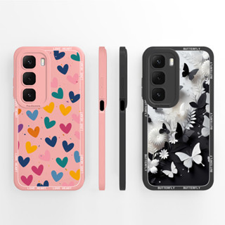 Capa Para Infinix Hot 60i 60 Pro + Borboleta Brilhante Amor Coração Quadrado À Prova De Choque Antiderrapante Capas Durá em Oferta na Shopee