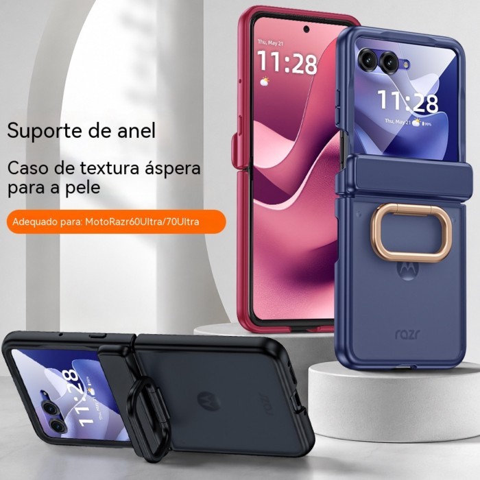Capa Protetora De Dobradiça Fosca Com Suporte De Anel E Película De Tela Integra