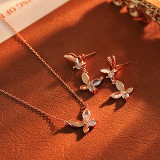 20 colar moda luz luxo temperamento fresco doce zircão incrustado forma de borboleta nicho brincos femininos femininos
