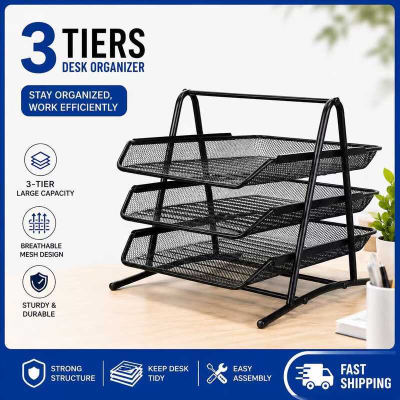 organizador mesa porta A4 papel documentos 4 3 bandeja