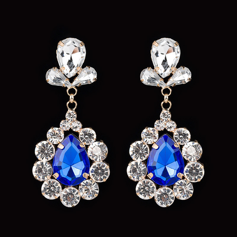 R RUBY * Novo estilo exagerado brincos de diamante brincos multicoloridos strass lindas mulheres exclusivas brincos de l