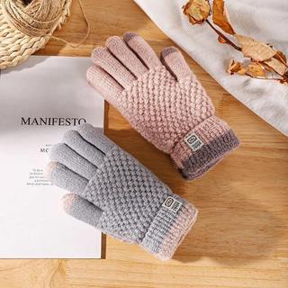 Novas Luvas Masculinas Quentes de Dedo Inteiro para o Inverno, Luvas Touchscreen com Forro de Lã, Luvas Femininas Espess